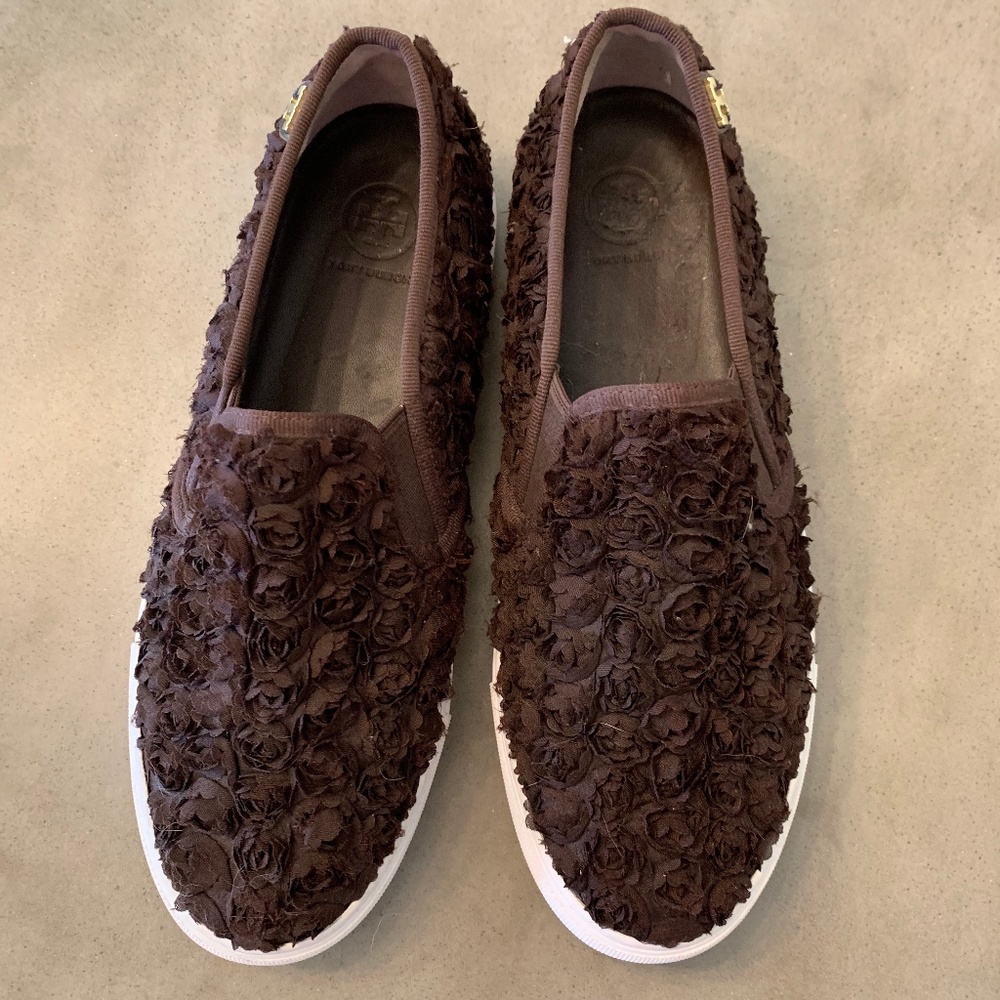 Tory Burch  floral slip ons